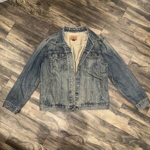 Vintage Gap Denim Jean Trucker Jacket Medium-Wash Faded Men's Size XL Cotton